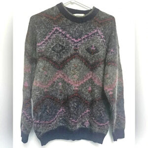 Vintage St.Michael y2k 100% Scottish Wool Crewneck Boxy sz L Sweater Unisex  .